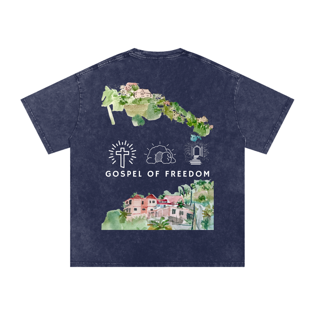 Snow Washed Oversized Cotton T-Shirt