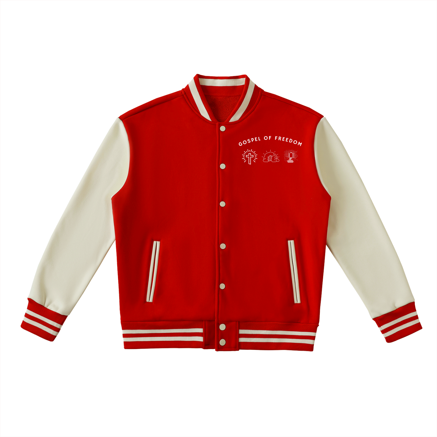 Two-Tone Fleeced Varsity Jacket