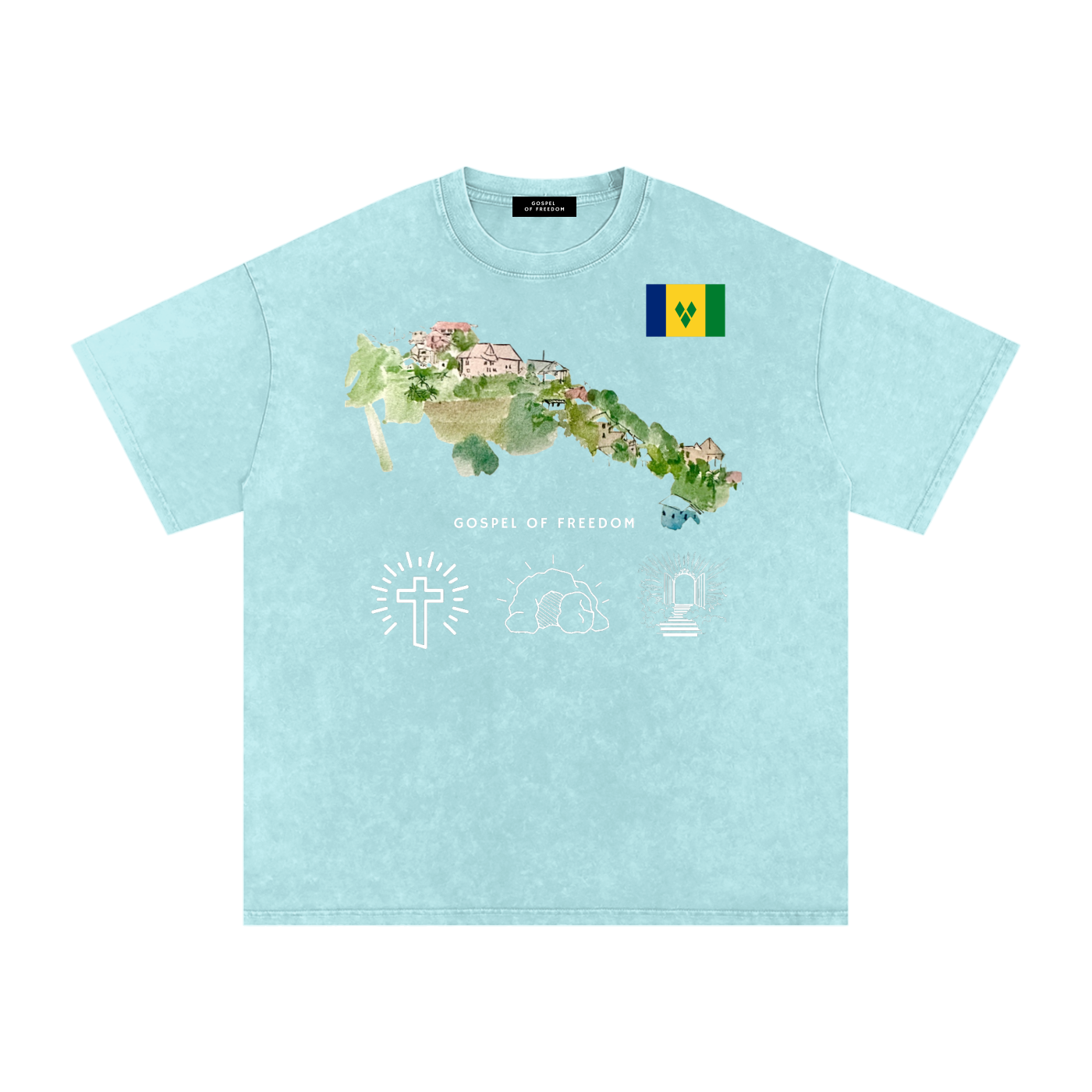 Snow Washed Oversized Cotton T-Shirt