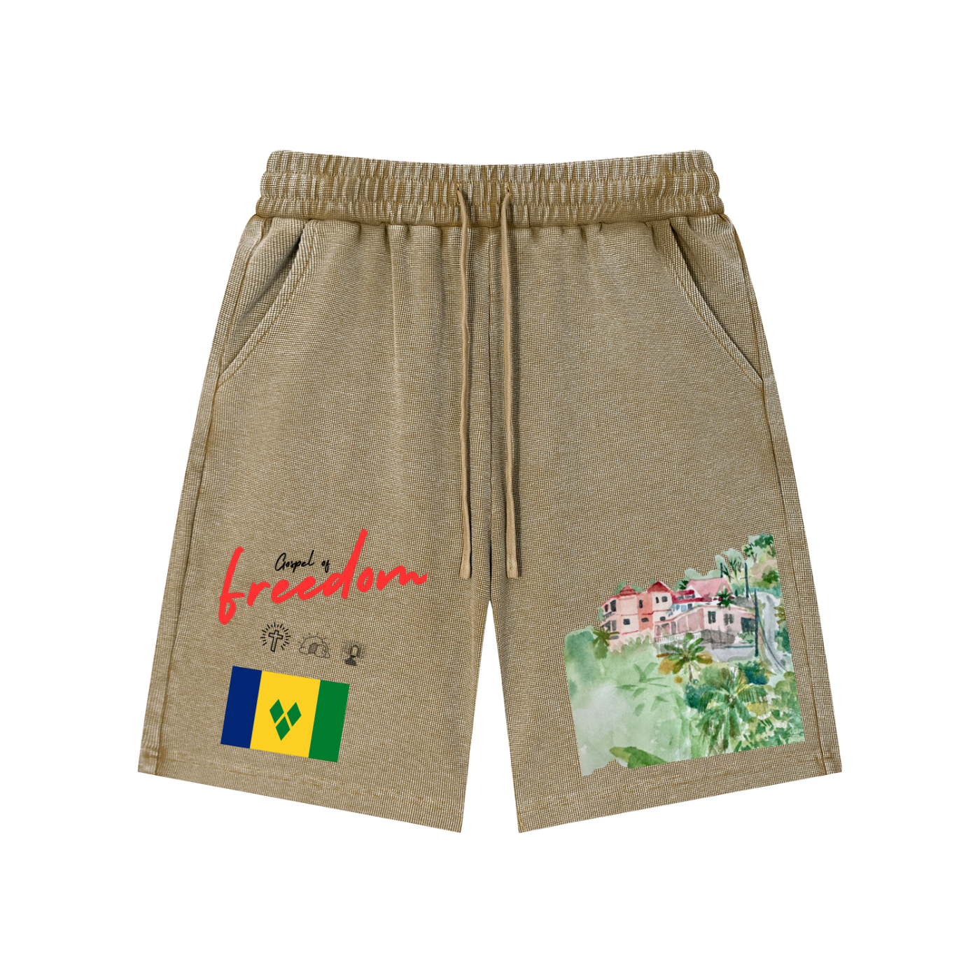 Mineral Wash Waffle Knit Shorts