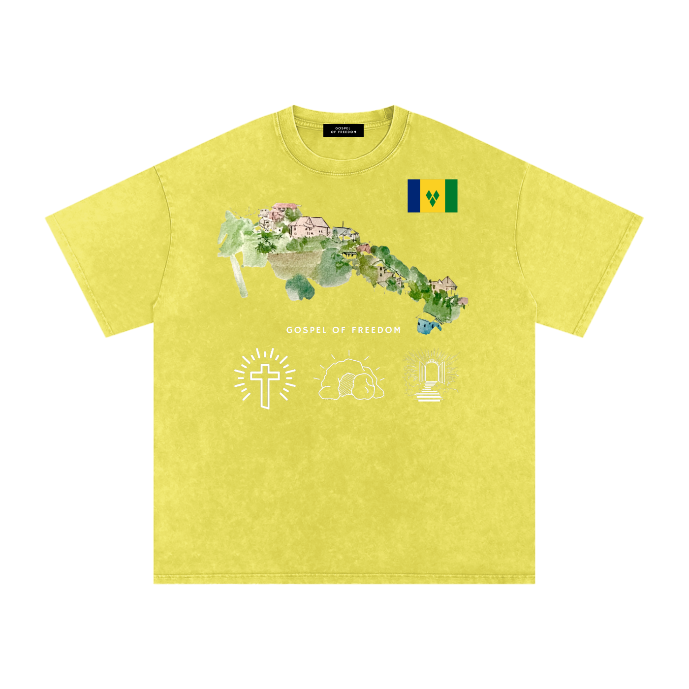 Snow Washed Oversized Cotton T-Shirt