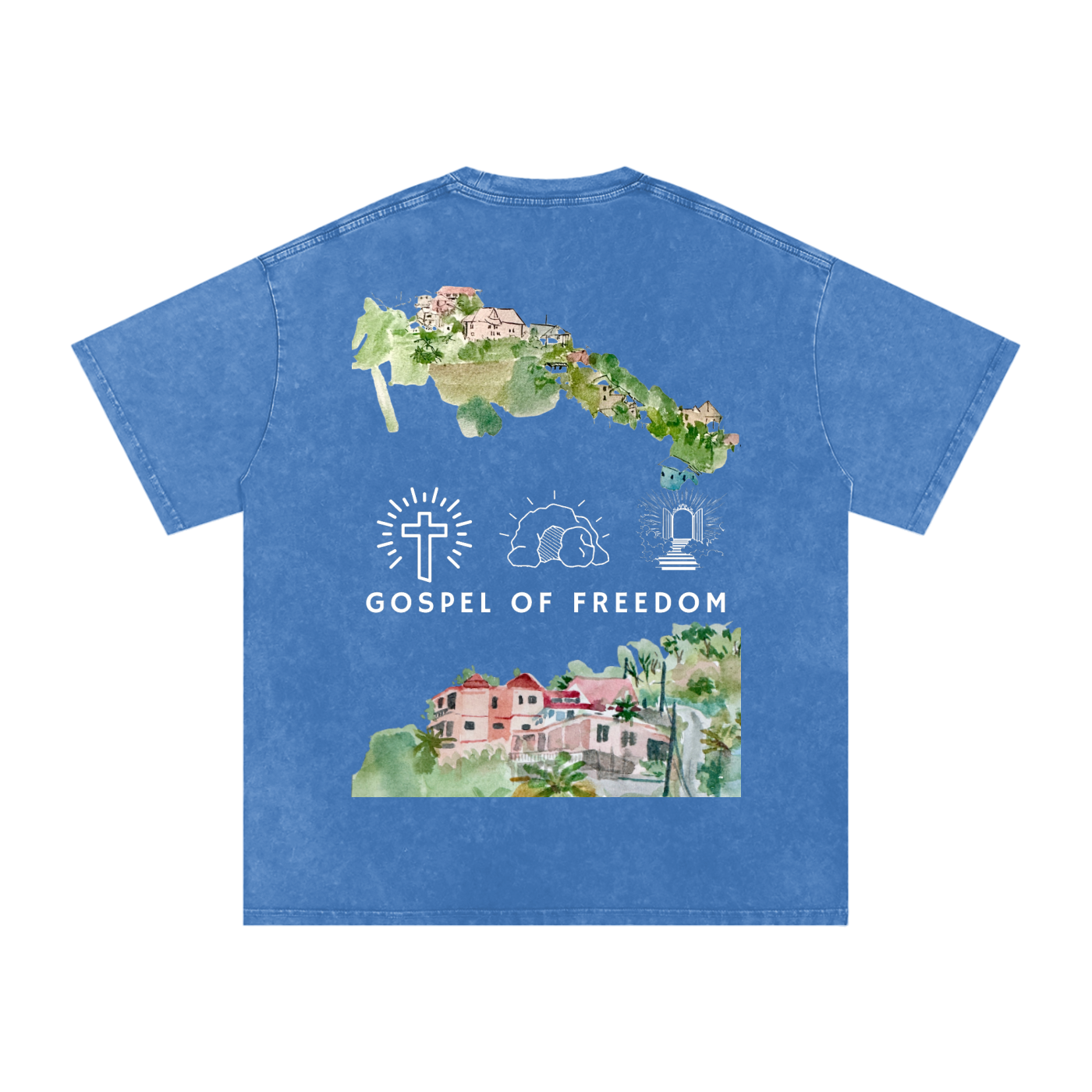 Snow Washed Oversized Cotton T-Shirt