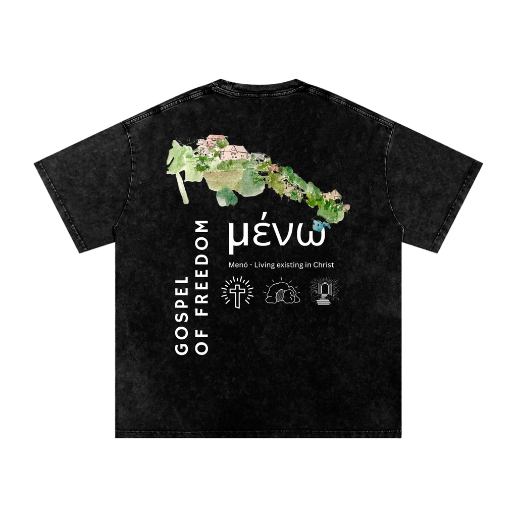 Snow Washed Oversized Cotton T-Shirt