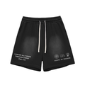 Sun Fade Raw Edge Cotton Shorts
