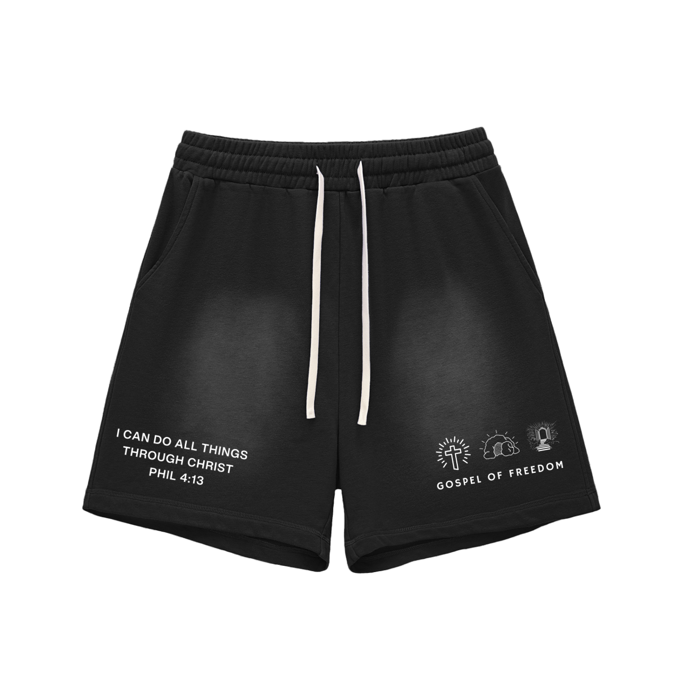 Sun Fade Raw Edge Cotton Shorts