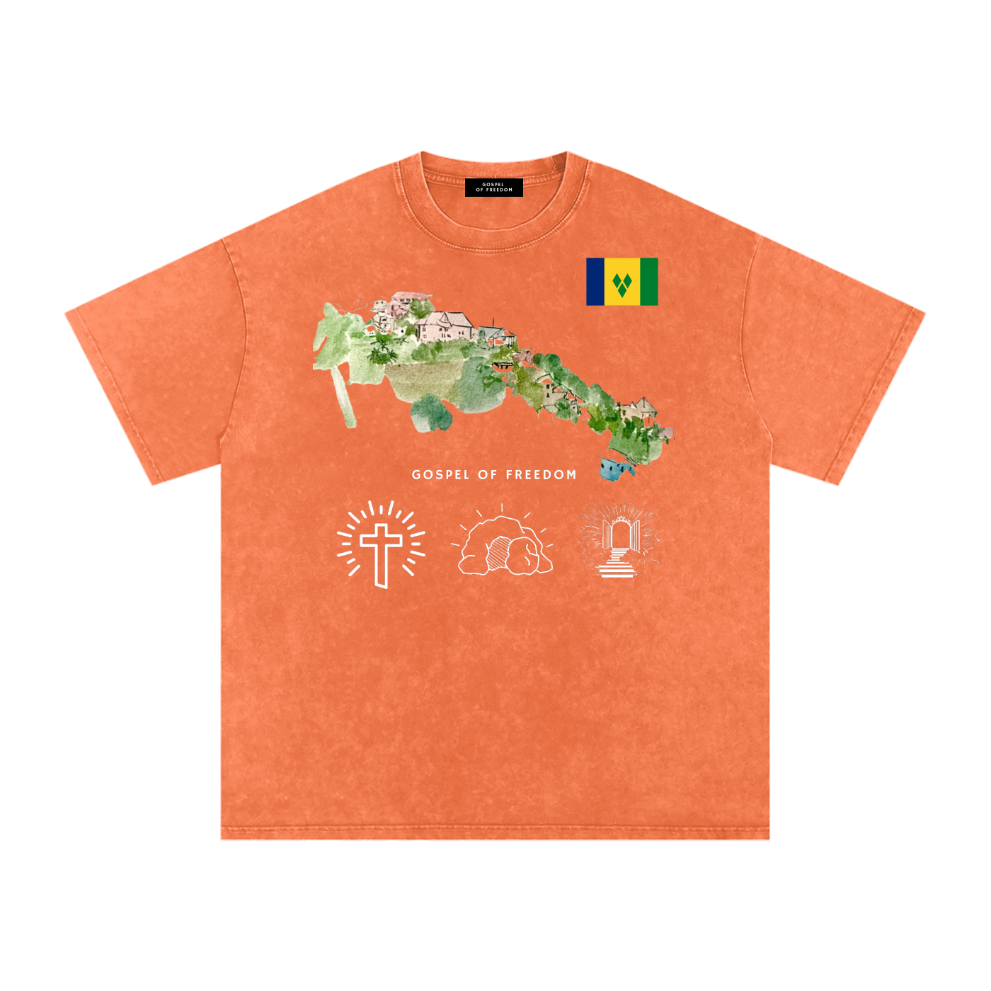 Snow Washed Oversized Cotton T-Shirt