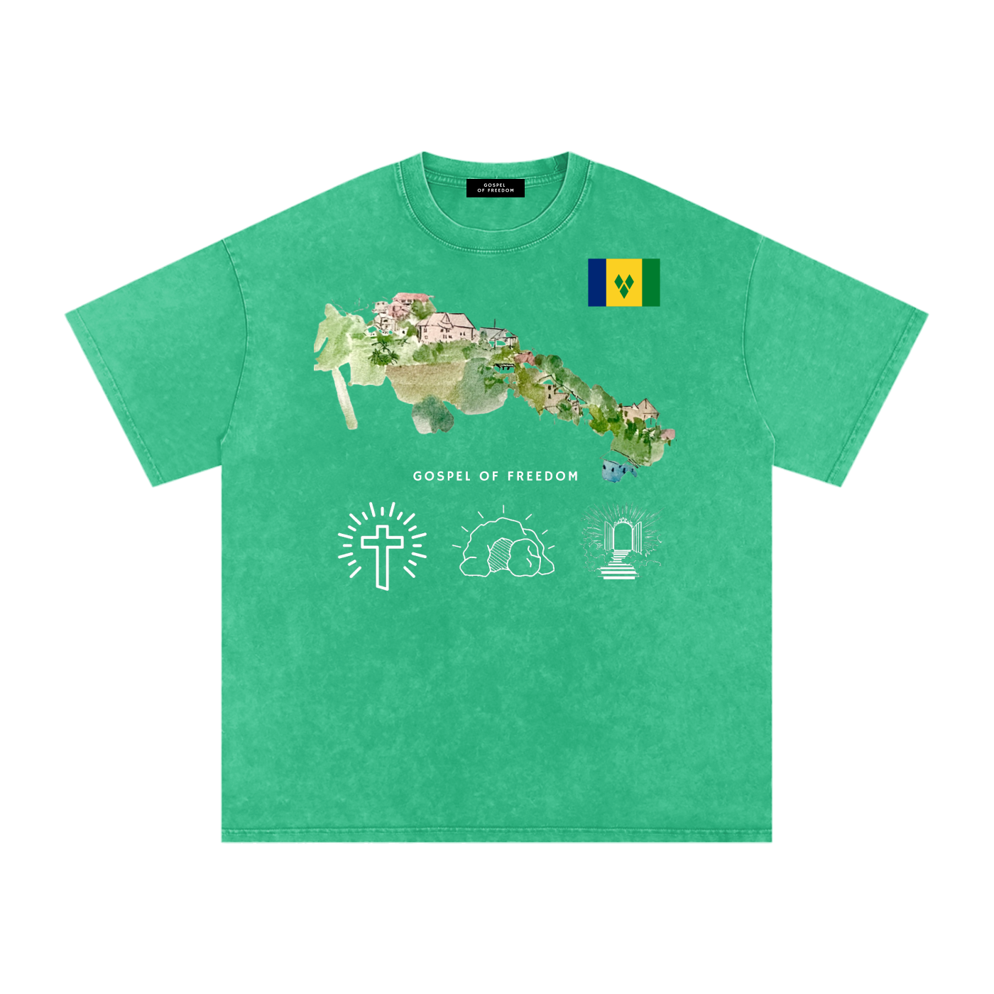 Snow Washed Oversized Cotton T-Shirt