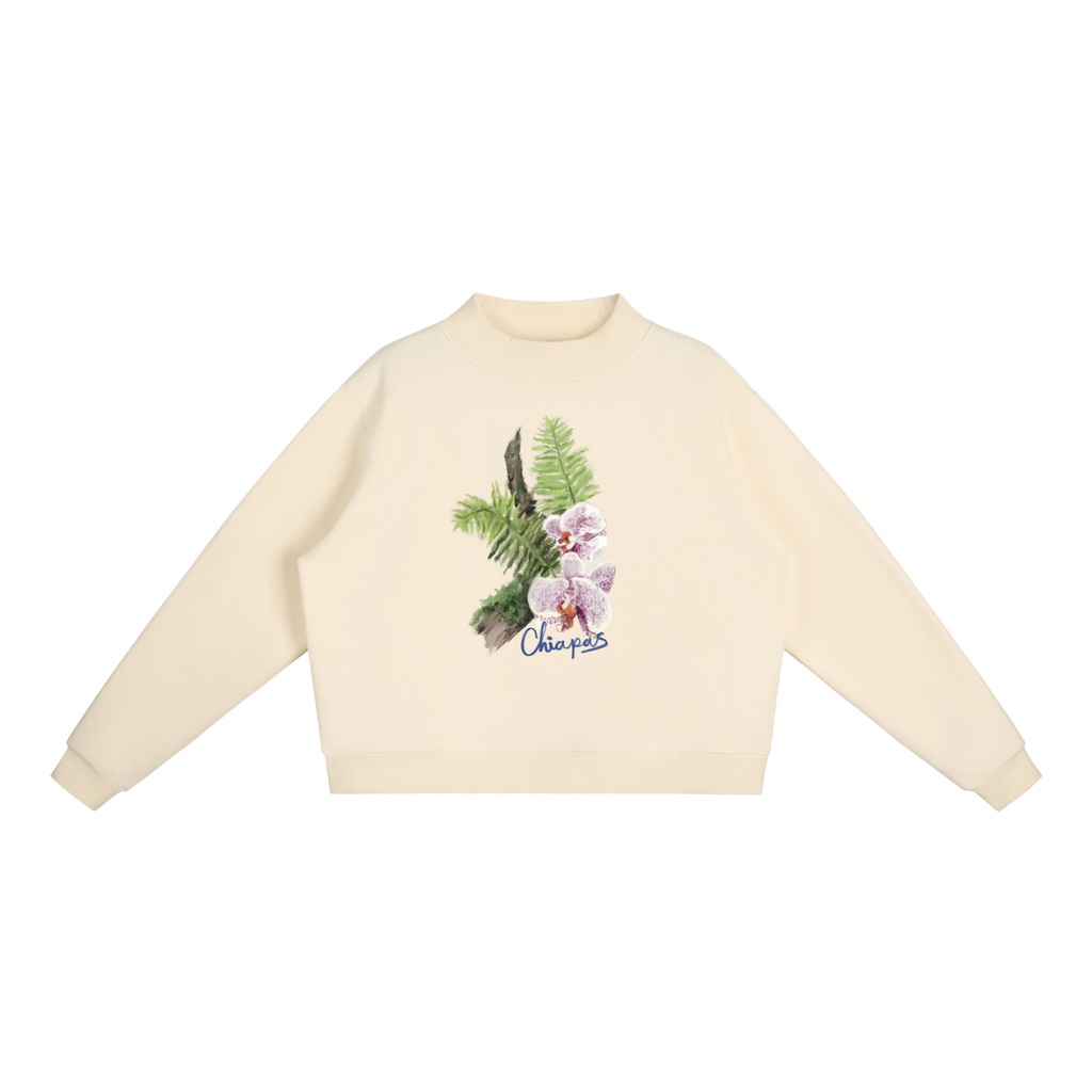 Special Chiapas Edition Essential Fleece Mock-Neck Crew Sweatshirt