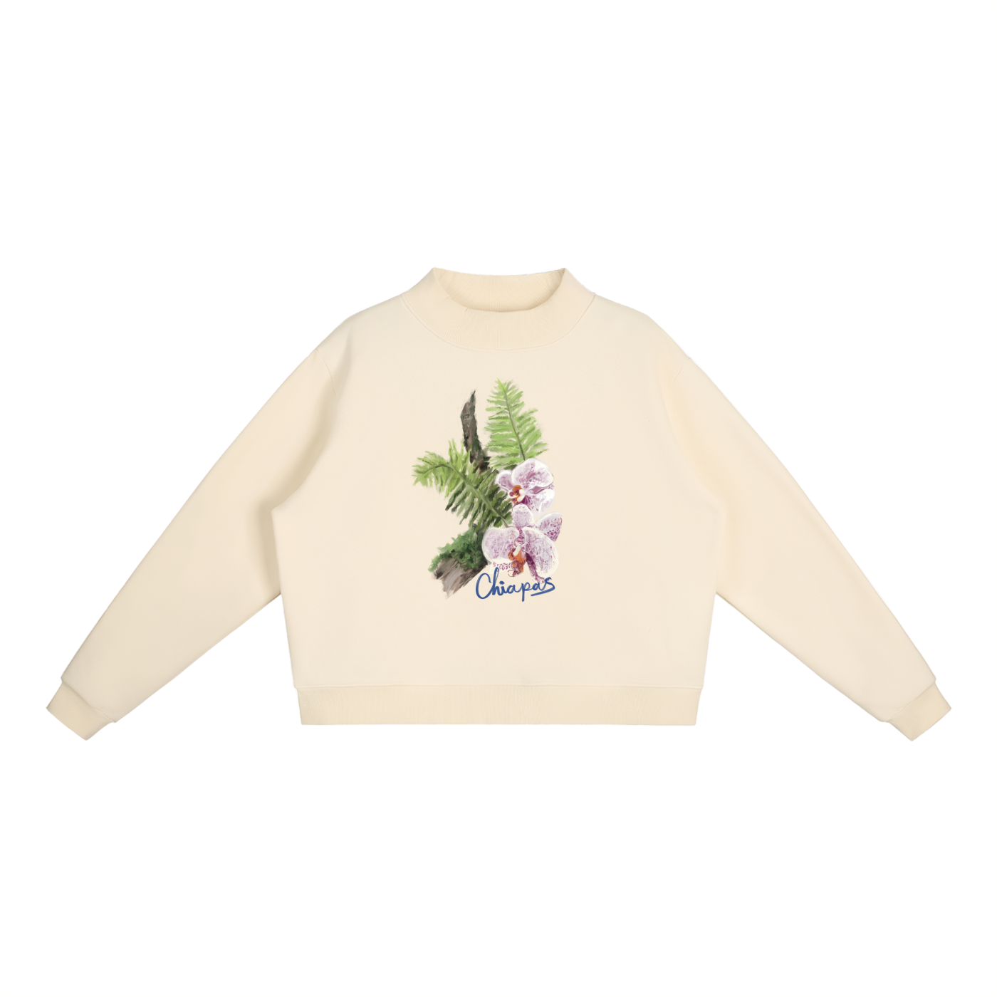 Special Chiapas Edition Essential Fleece Mock-Neck Crew Sweatshirt