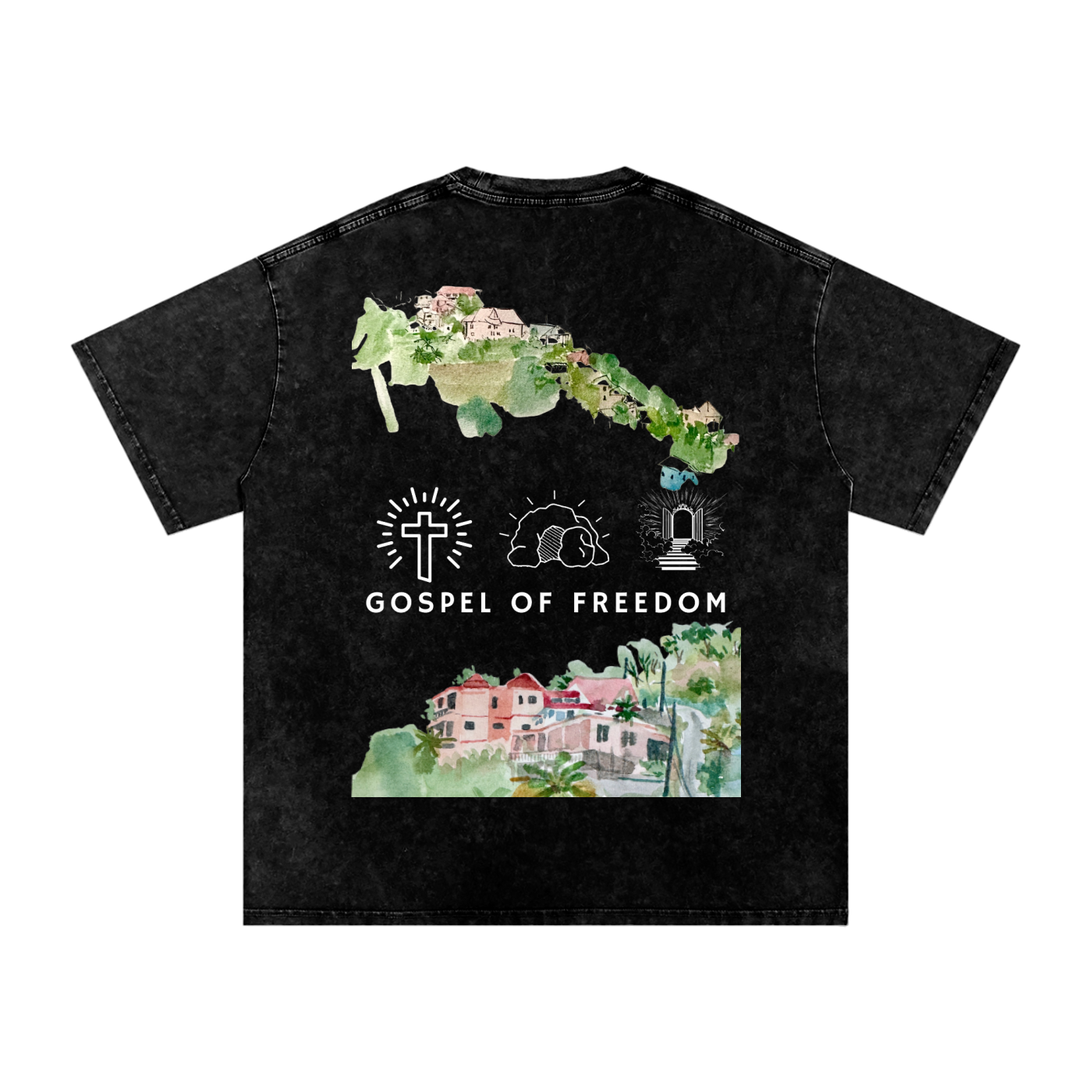 Snow Washed Oversized Cotton T-Shirt