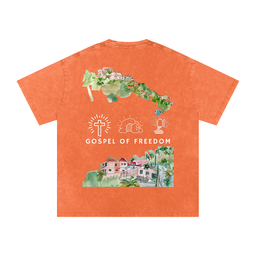 Snow Washed Oversized Cotton T-Shirt