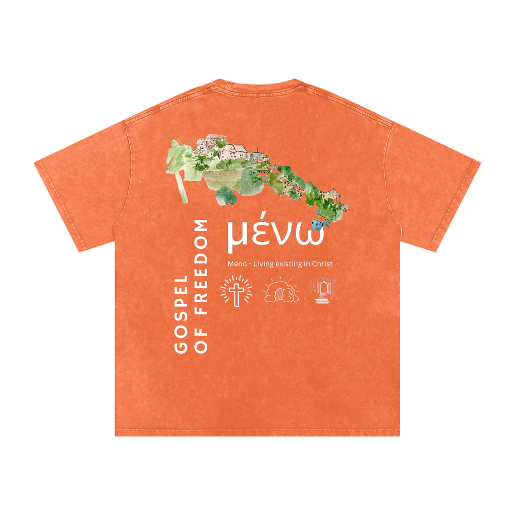 Snow Washed Oversized Cotton T-Shirt