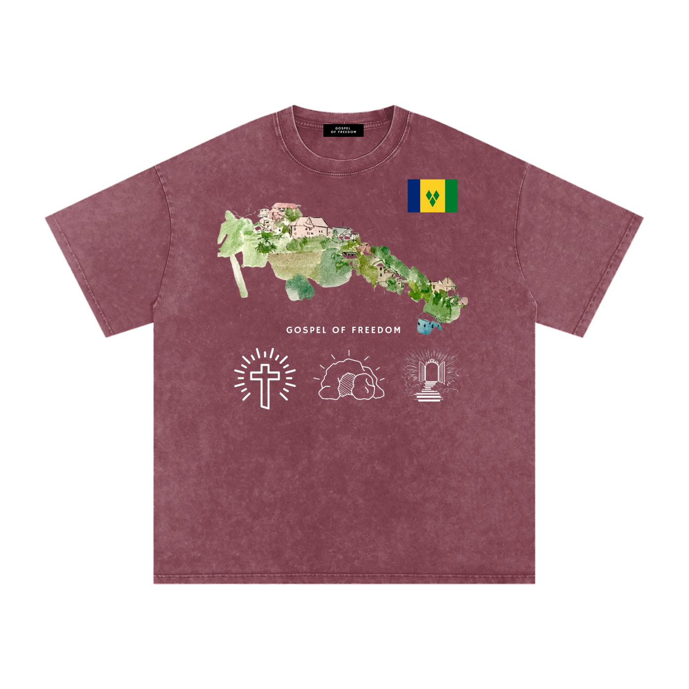 Snow Washed Oversized Cotton T-Shirt