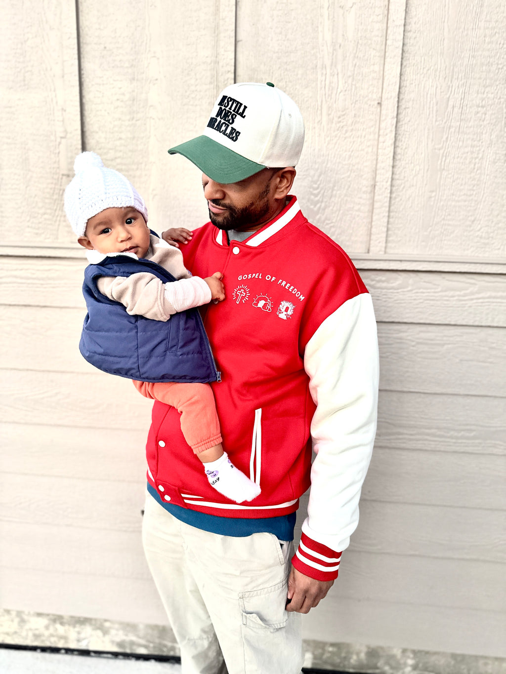 Two-Tone Fleeced Varsity Jacket