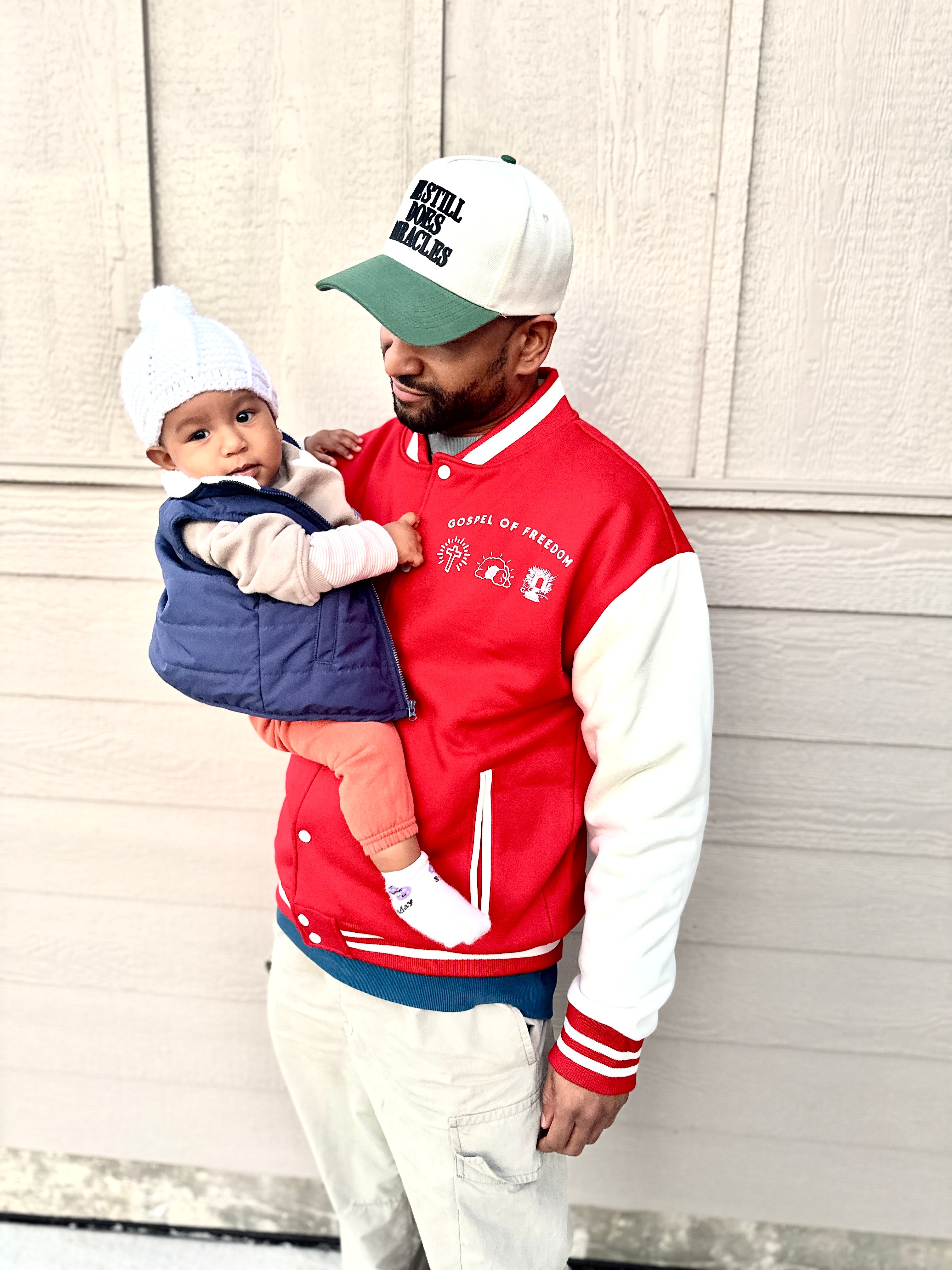 Two-Tone Fleeced Varsity Jacket