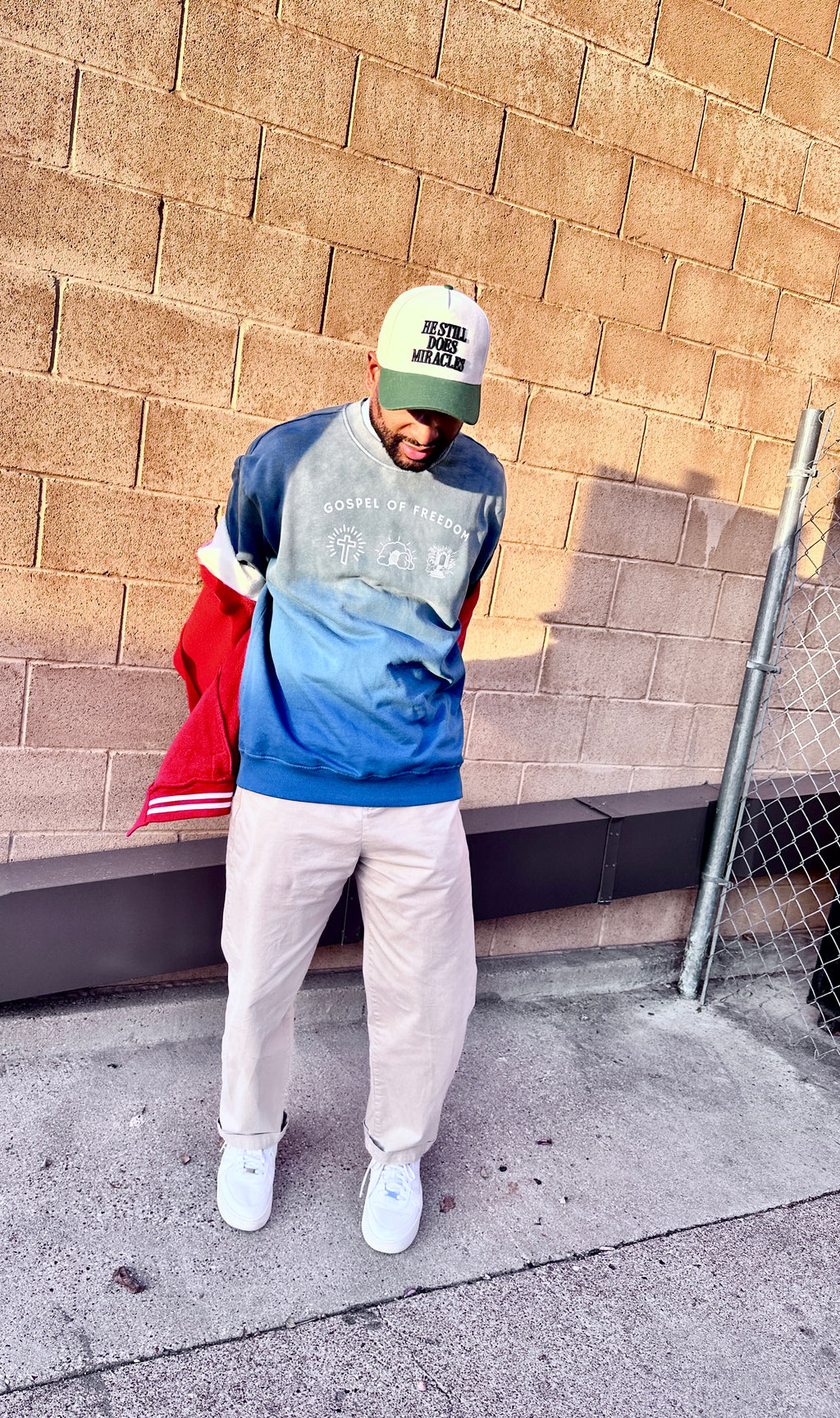 Sunfade Drop-Shoulder Cotton Sweatshirt