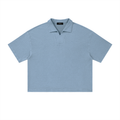 Unisex Vintage Wash Waffle Boxy Polo Shirt
