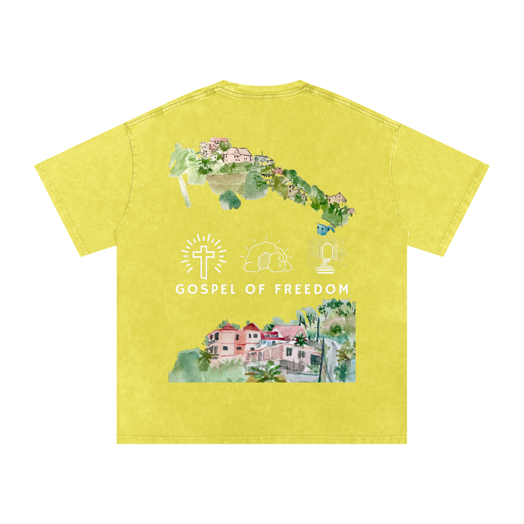 Snow Washed Oversized Cotton T-Shirt