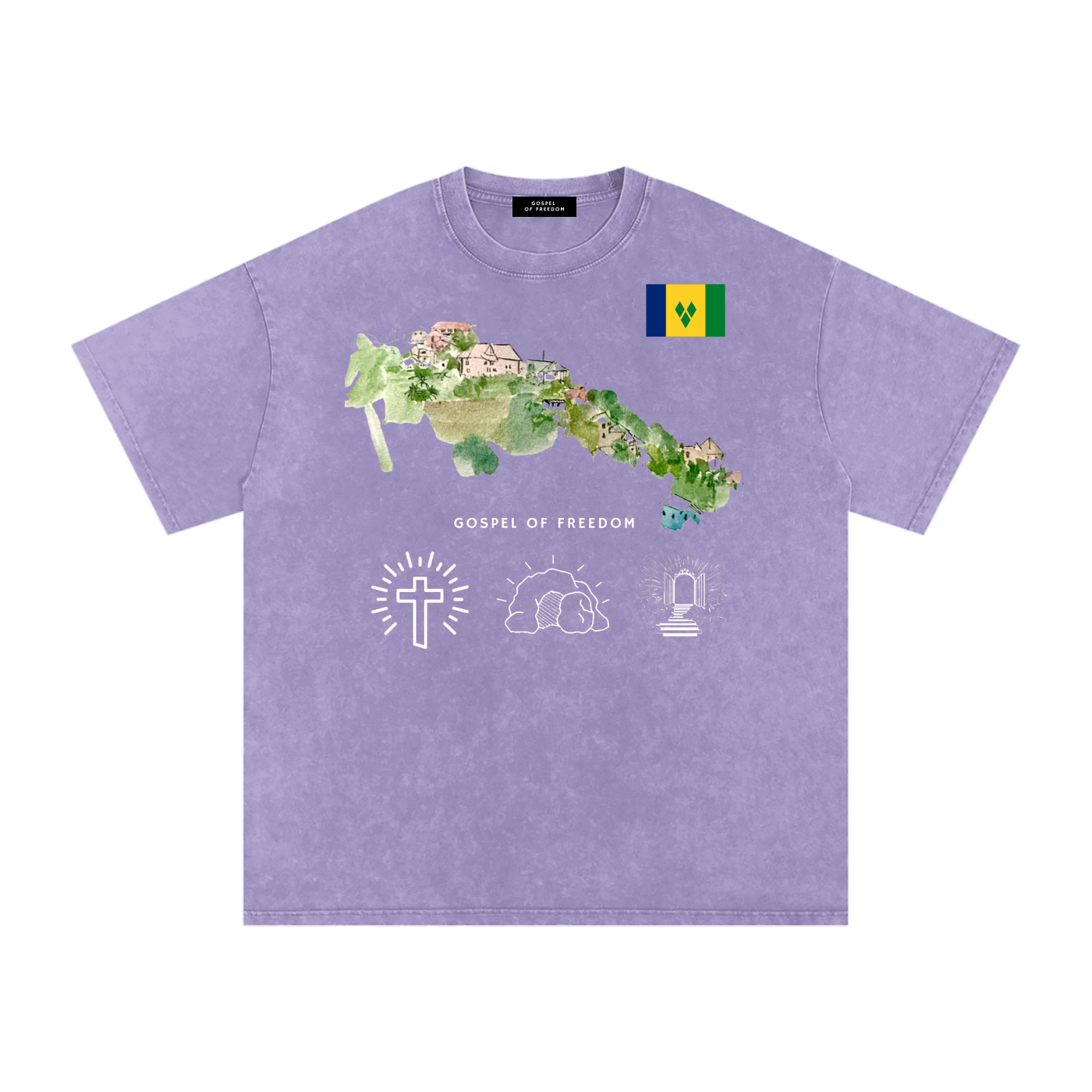Snow Washed Oversized Cotton T-Shirt