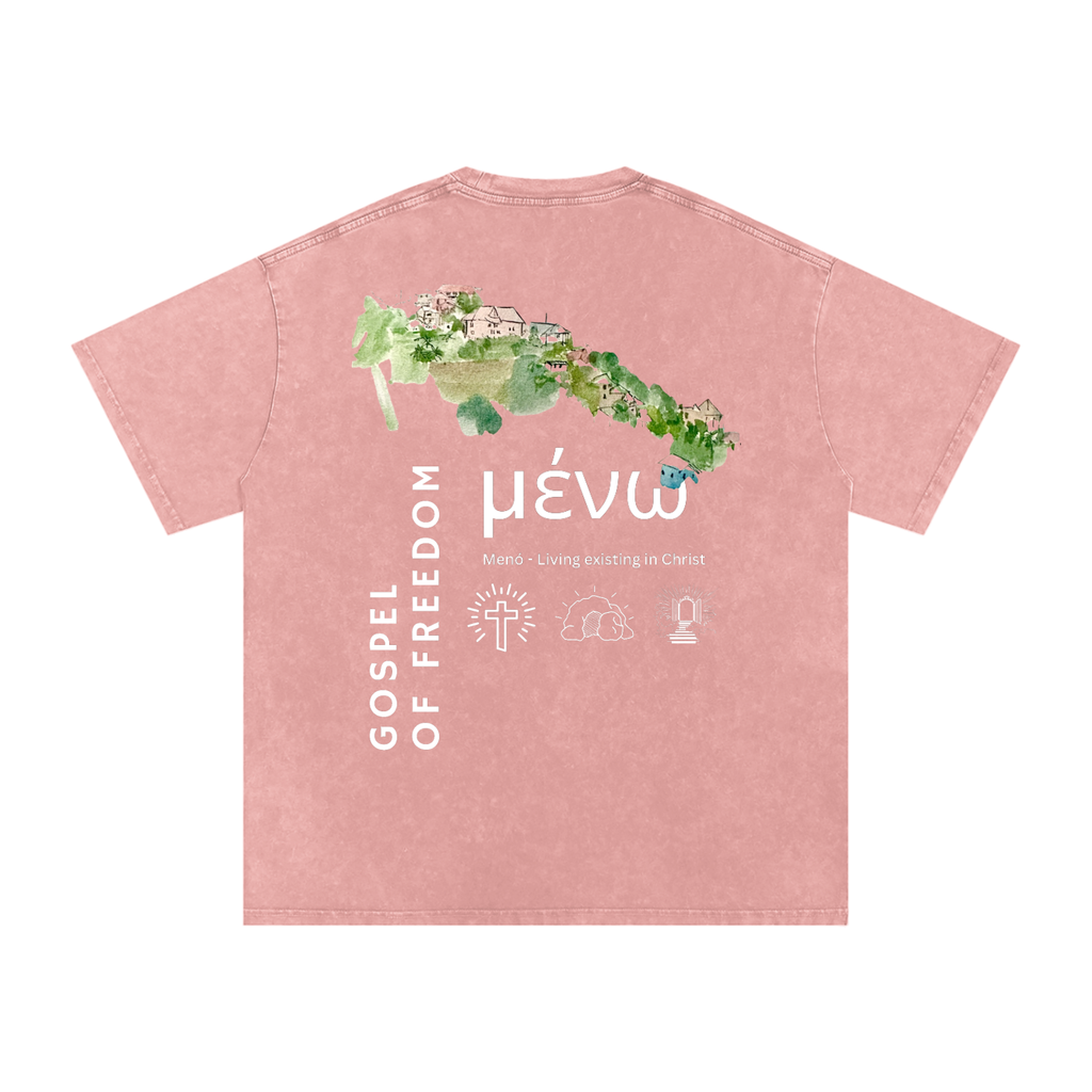 Snow Washed Oversized Cotton T-Shirt