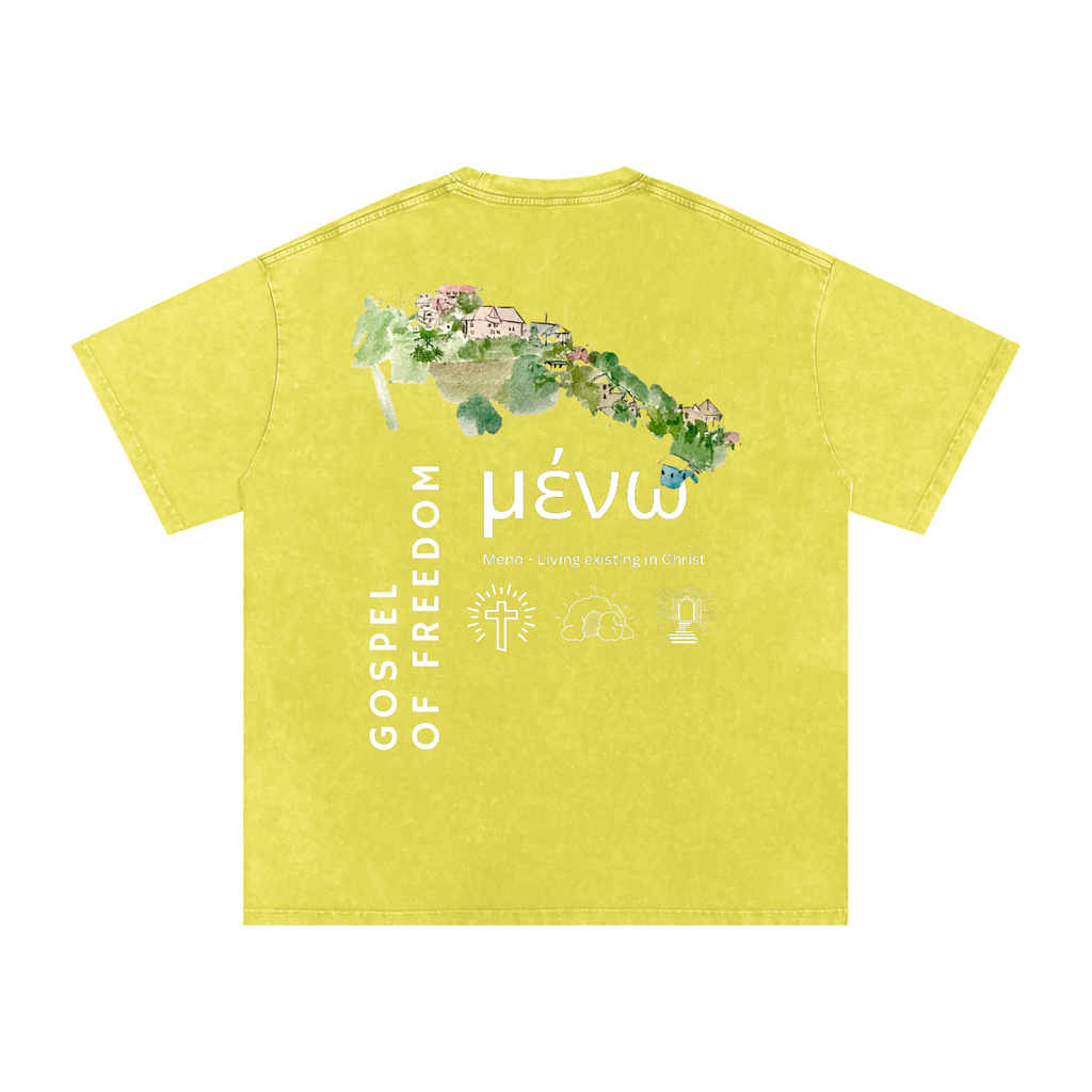 Snow Washed Oversized Cotton T-Shirt