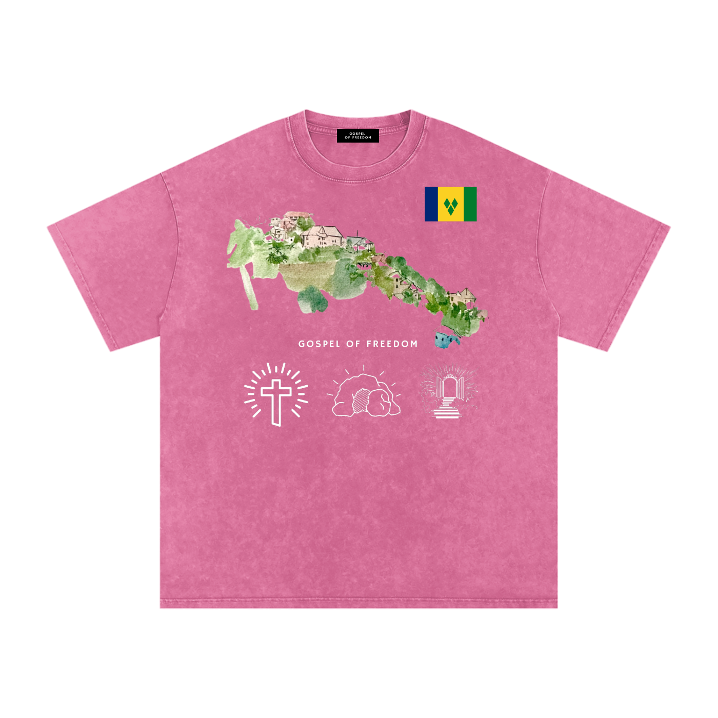 Snow Washed Oversized Cotton T-Shirt