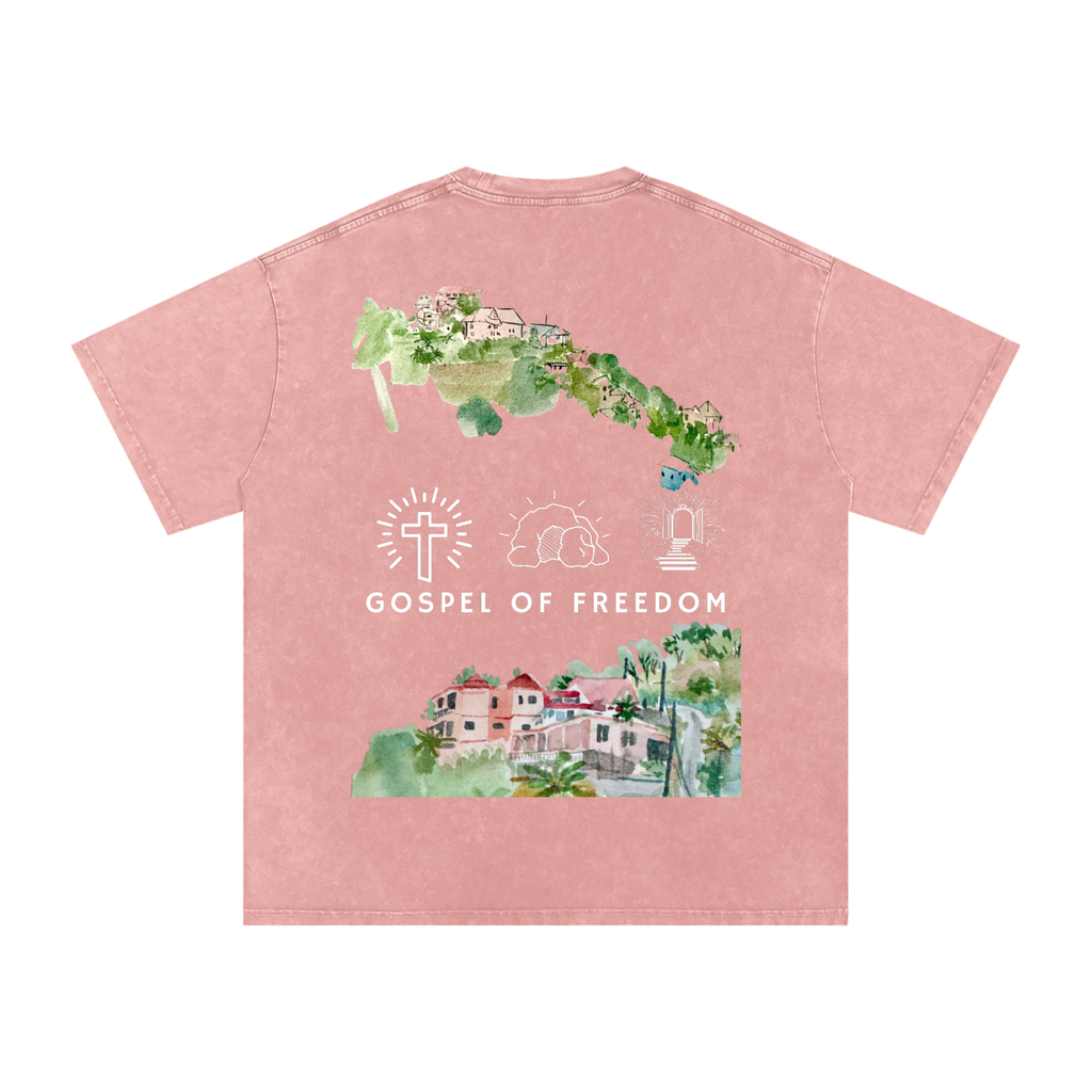 Snow Washed Oversized Cotton T-Shirt