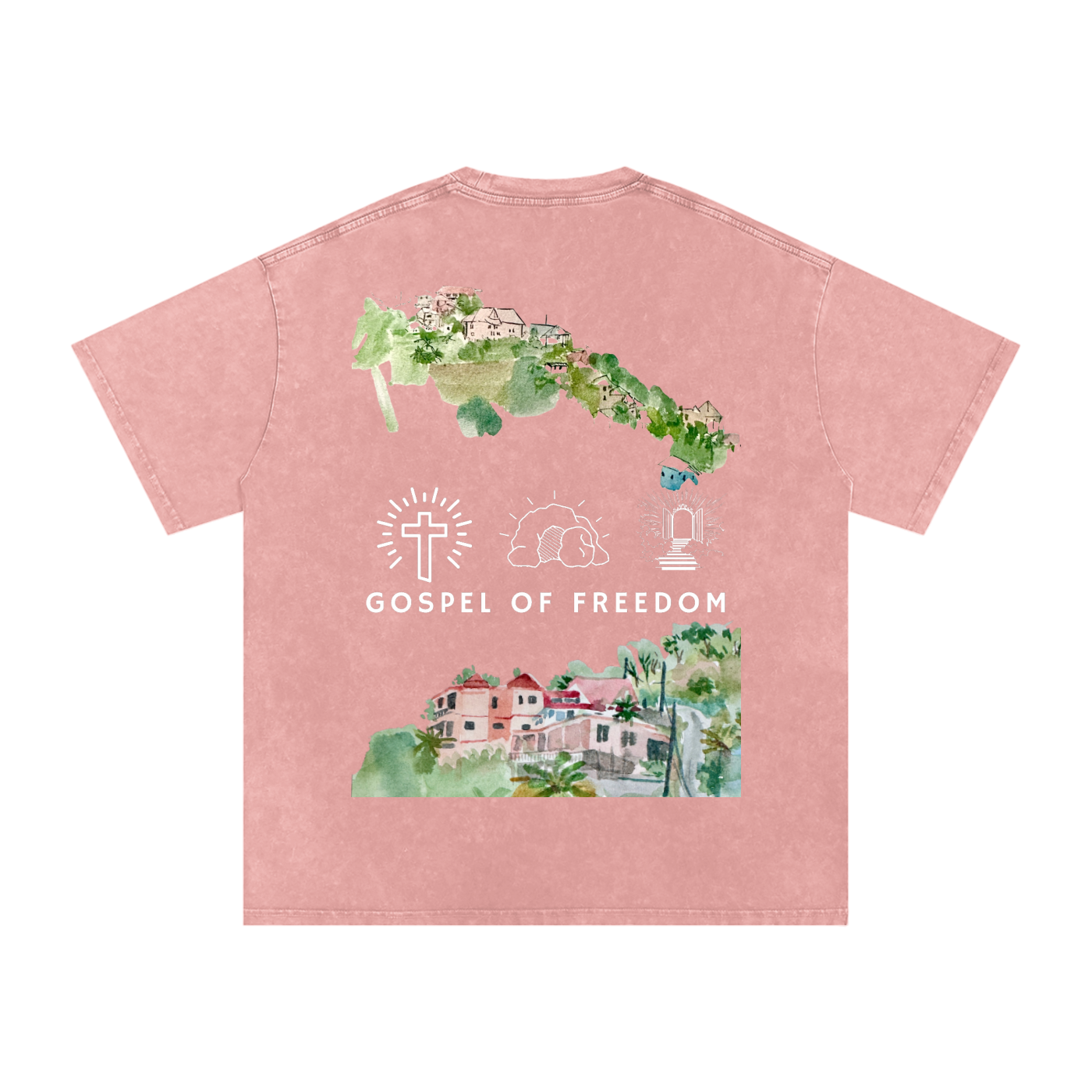 Snow Washed Oversized Cotton T-Shirt