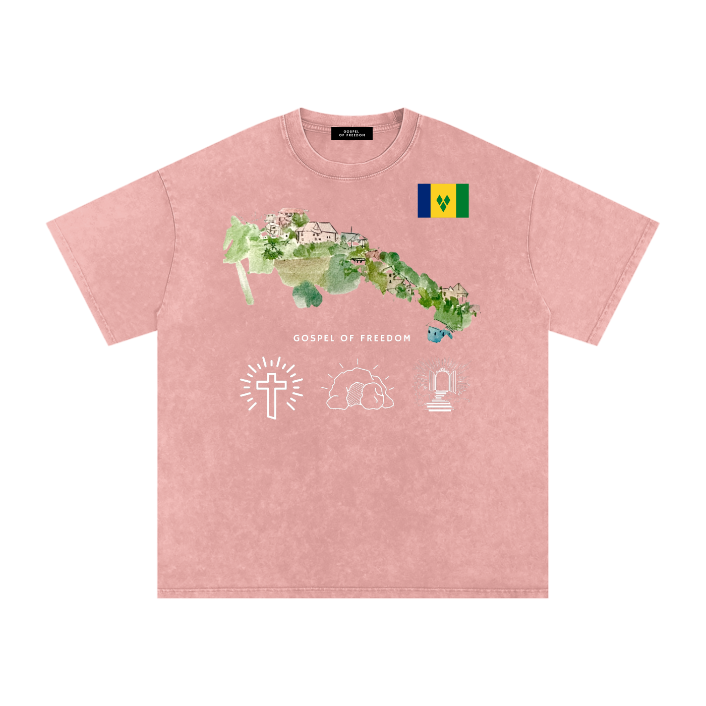 Snow Washed Oversized Cotton T-Shirt