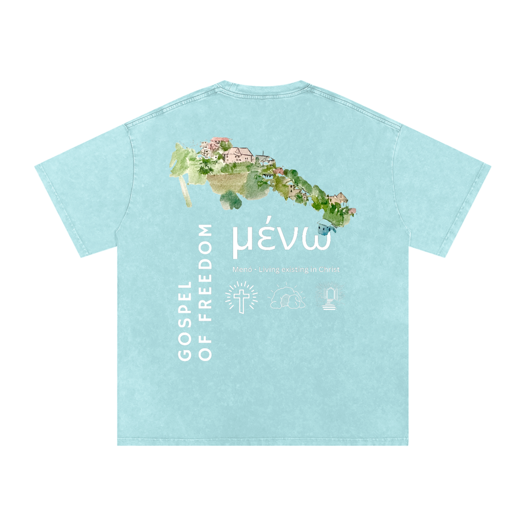 Snow Washed Oversized Cotton T-Shirt