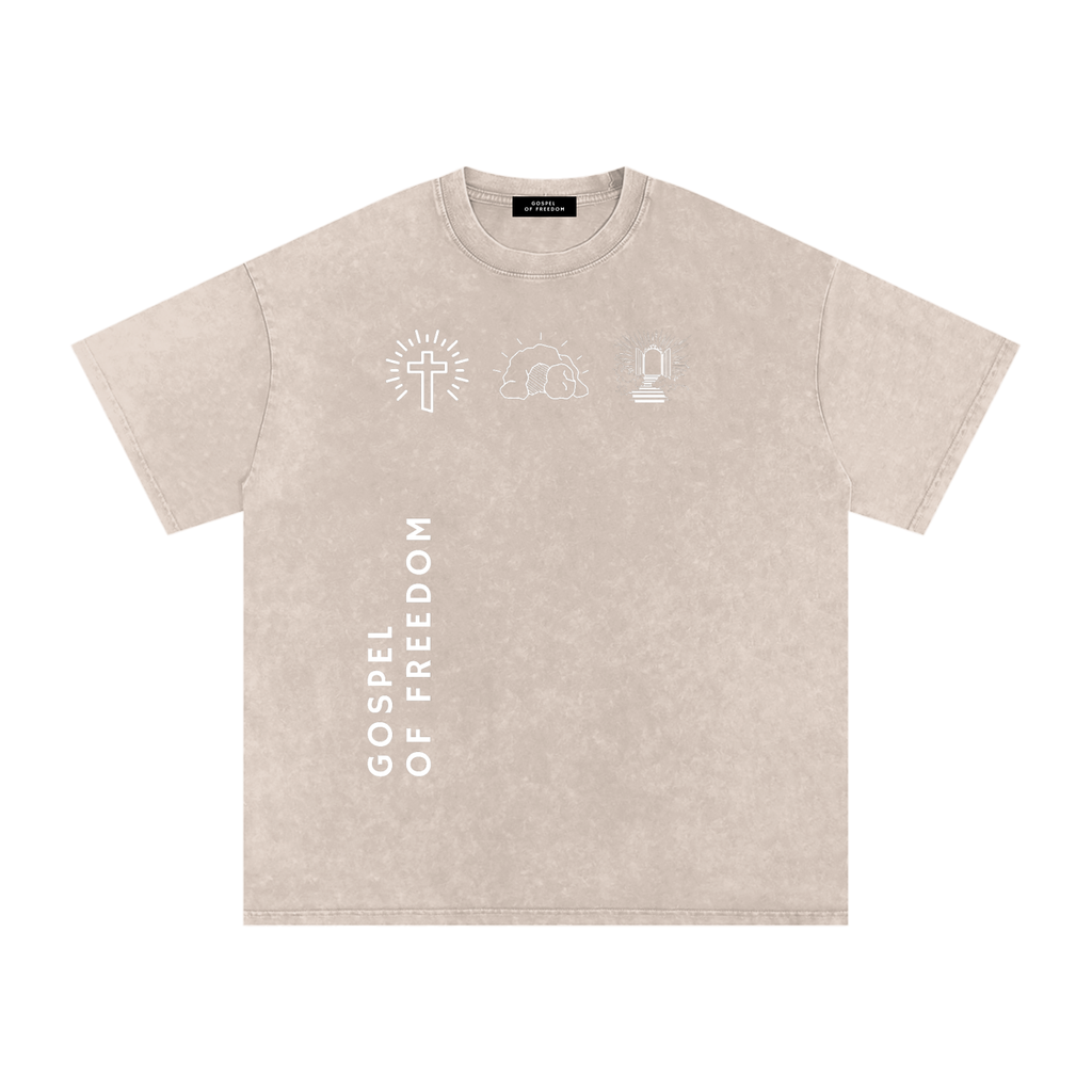 Snow Washed Oversized Cotton T-Shirt