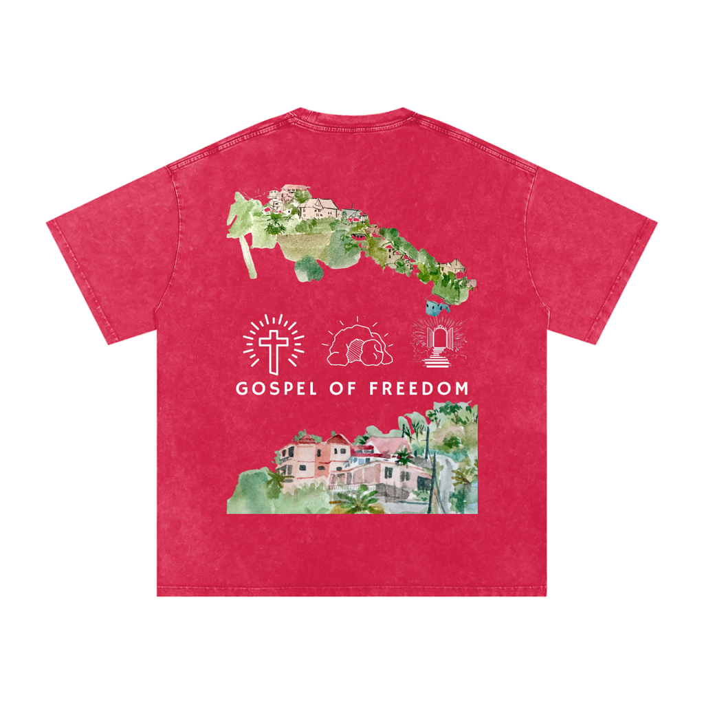 Snow Washed Oversized Cotton T-Shirt