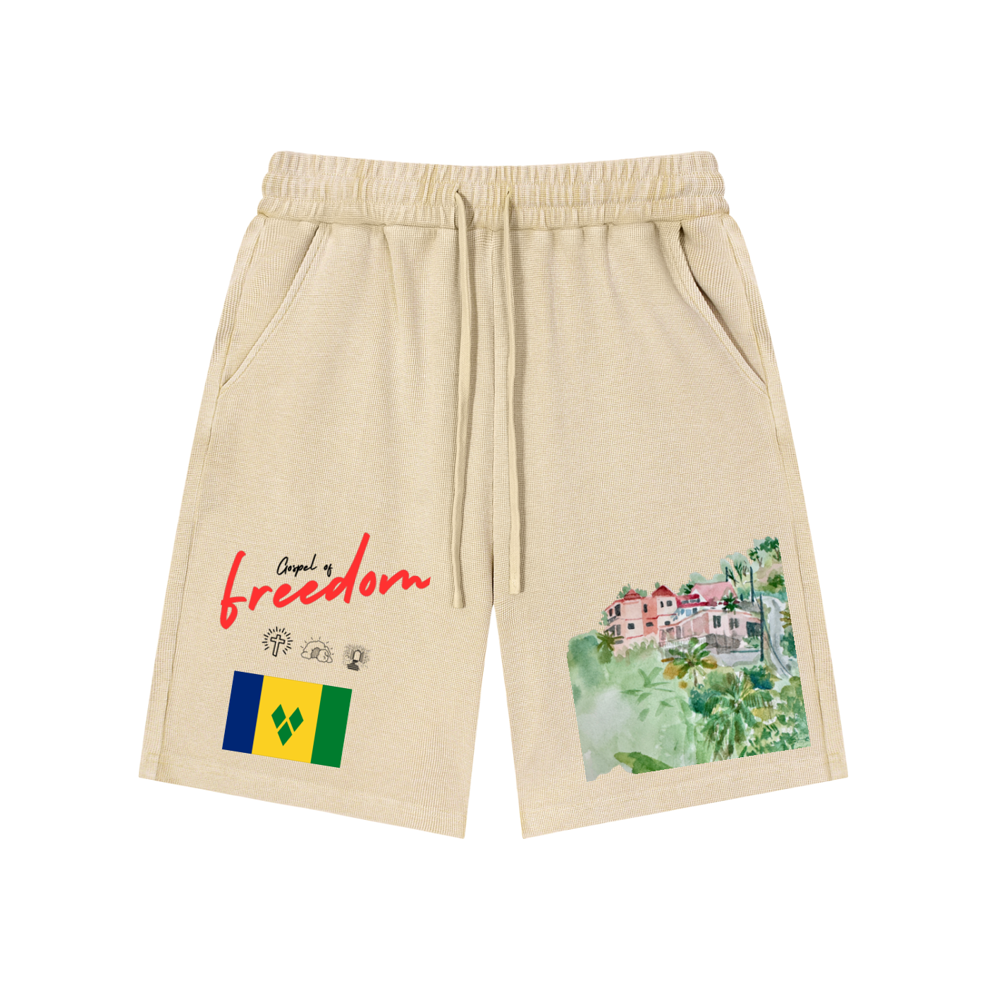 Mineral Wash Waffle Knit Shorts