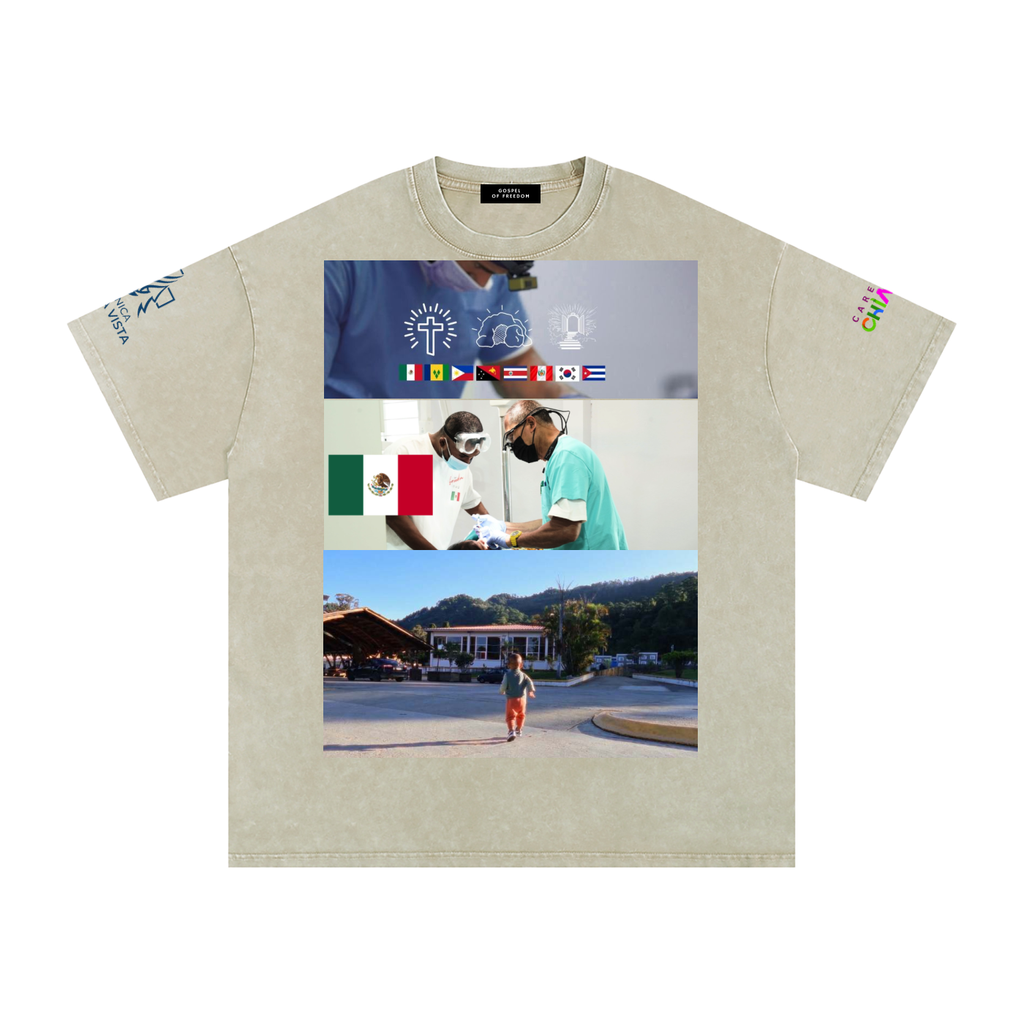 Snow Washed Oversized Cotton T-Shirt