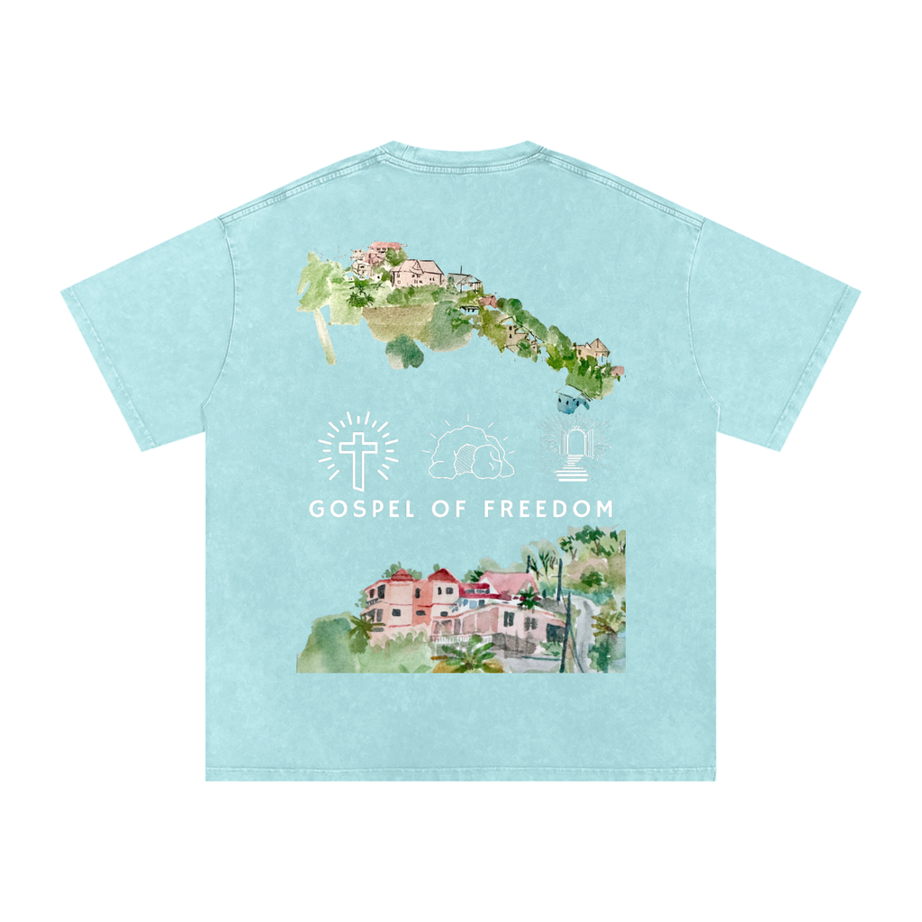 Snow Washed Oversized Cotton T-Shirt