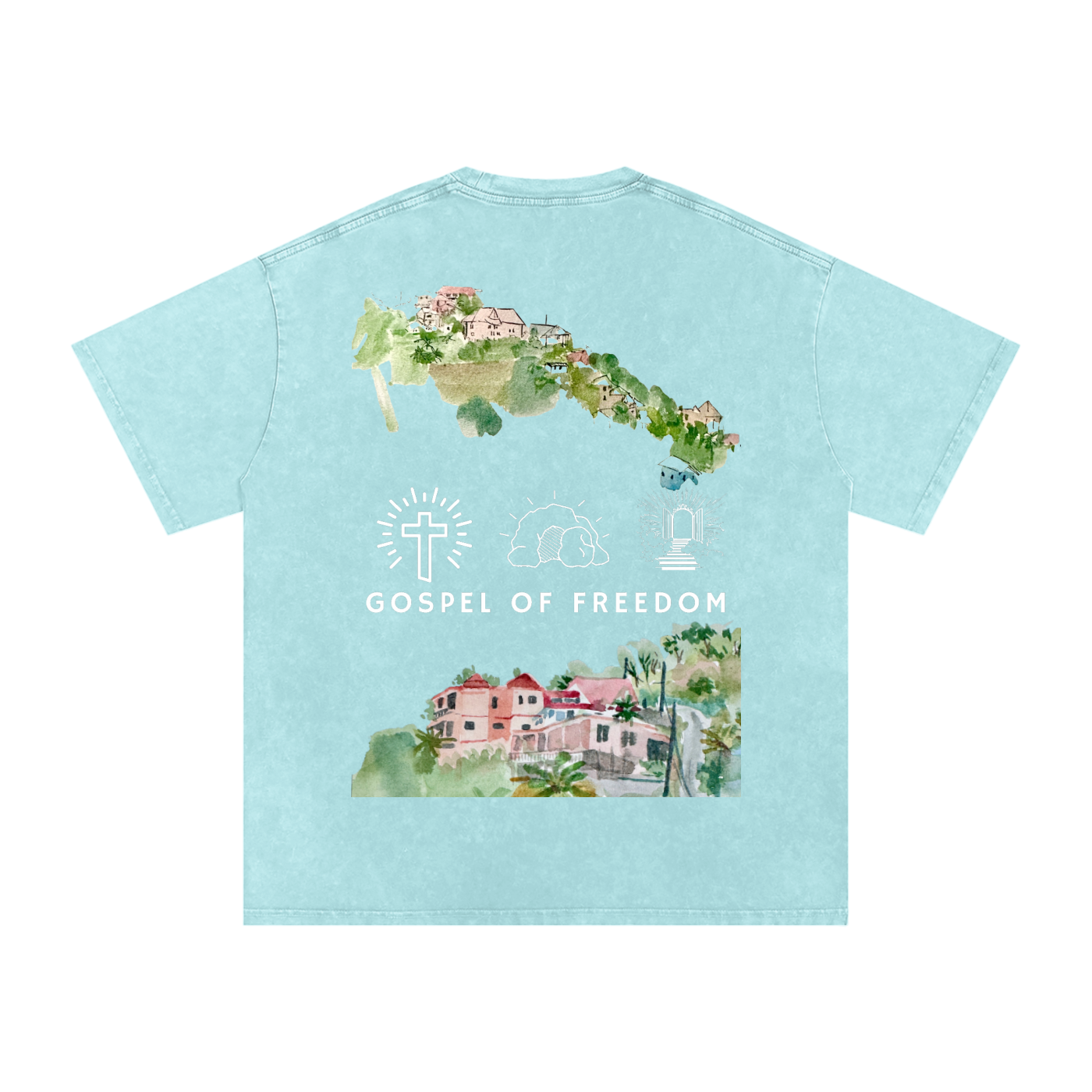 Snow Washed Oversized Cotton T-Shirt