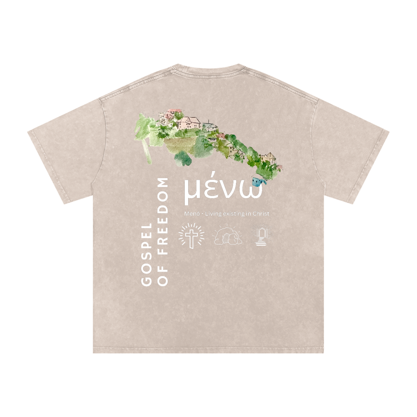 Snow Washed Oversized Cotton T-Shirt