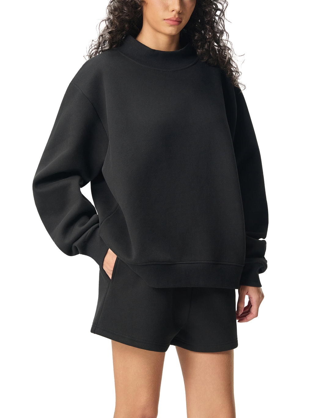Special Chiapas Edition Essential Fleece Mock-Neck Crew Sweatshirt